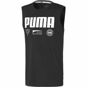 Puma ALPHA SUMMER SVEELESS TEE B Fiú ujjatlan sportfelső, fekete, veľkosť 140