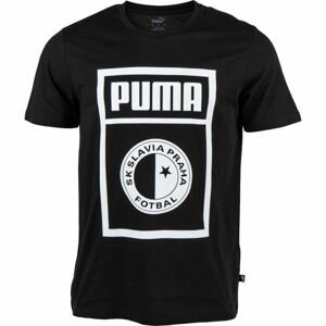 Puma SLAVIA PRAGUE GRAPHIC TEE Férfi póló, fekete, méret M