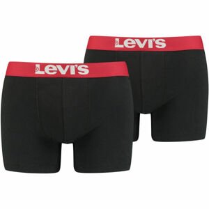 Levi's MEN SOLID BASIC BOXER 2P Férfi boxeralsó, fekete, méret S