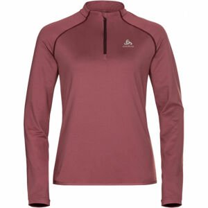 Odlo MIDLAYER 1/2 ZIP CARVE LIGHT Női funkcionális pulóver, bordó, méret S