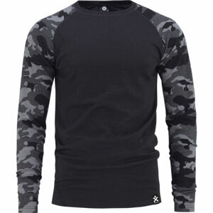 Bula CAMO MERINO WOOL CREW Férfi felső, fekete, méret M