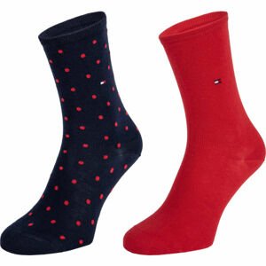 Tommy Hilfiger WOMEN SOCK DOT 2P Női zokni, piros, veľkosť 39 - 42