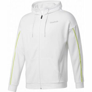 Reebok TRAINING ESSENTIALS PIPING FZ HOODIE Férfi pulóver, fehér, méret