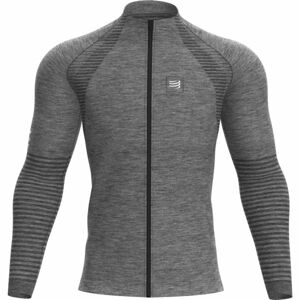 Compressport SEAMLESS ZIP SWEATSHIRT Férfi pulóver, szürke, méret XL