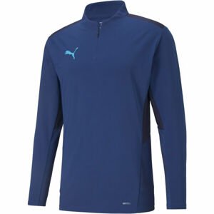 Puma TEAMCUP 1/4 ZIP TOP Férfi pulóver edzéshez, kék, méret XXL