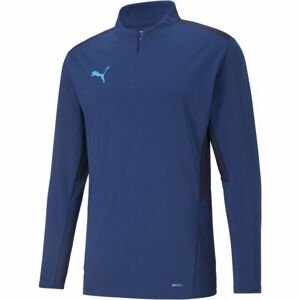 Puma TEAMCUP 1/4 ZIP TOP Férfi pulóver edzéshez, kék, méret XL
