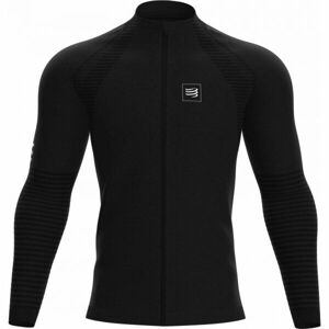 Compressport SEAMLESS ZIP SWEATSHIRT Férfi pulóver, fekete, méret M