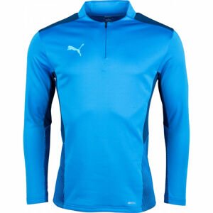 Puma TEAMCUP 1/4 ZIP TOP Férfi pulóver edzéshez, kék, méret S