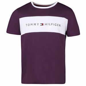 Tommy Hilfiger CN SS TEE LOGO FLAG Férfi póló, lila, veľkosť L