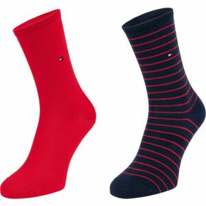 Tommy Hilfiger WOMEN SOCK 2P SMALL STRIPE Női zokni, piros, méret 39 - 42