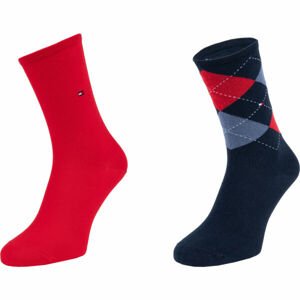 Tommy Hilfiger WOMEN CHECK SOCK 2P Női zokni, piros, méret 39-42