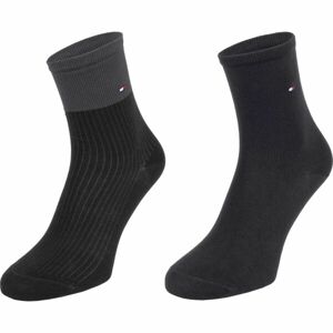Tommy Hilfiger WOMEN 2P TENCEL SHORT SOCK COLORBLOCK Női zokni, fekete, méret 39 - 42
