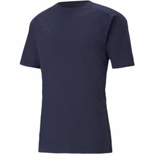 Puma TEAMCUP CASUALS TEE Futballpóló, sötétkék, méret S