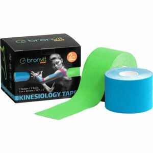 BronVit SPORT KINESIO TAPE SET 5CM X 6 M Kineziológiai tape szett, kék, méret