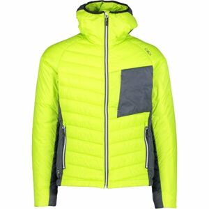 CMP MAN HYBRID JACKET FIX HOOD Férfi hibrid kabát, fényvisszaverő neon, méret XL