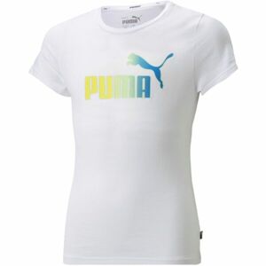 Puma ESS+BLEACH LOGO TEE Lány póló, fehér, veľkosť 152