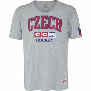 CCM FLAG TEE TEAM CZECH Férfi póló, szürke, méret L