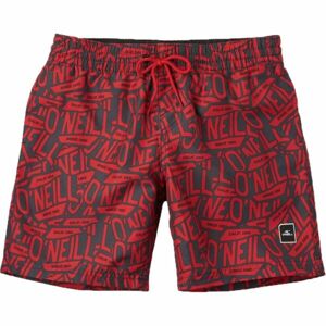 O'Neill STICKERPRINT SHORTS Fiú fürdőnadrág, bordó, méret 140