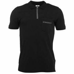 Umbro ZIP POLO Férfi galléros póló, fekete, méret XL