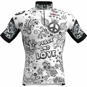 Rosti PEACE AND LOVE Férfi kerékpáros mez, fehér, méret