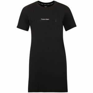 Calvin Klein EMBOSSED ICON LOUNGE-S/S NIGHSHIRT Női ruha, fekete, méret