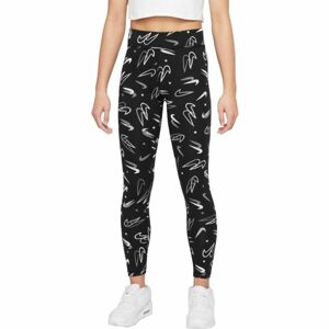 Nike NSW ESSNTL MR LGGNG SSNL PRN Lány leggings, fekete, veľkosť L