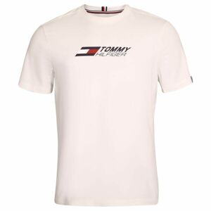 Tommy Hilfiger ESSENTIALS BIG LOGO S/S TEE Férfi póló, fehér, veľkosť XXL