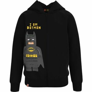 LEGO® kidswear CARDIGAN W. HOOD Fiú cipzáras pulóver, fekete, méret 110