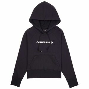 Converse STRIP WORDMARK FLEECE HOODIE Női pulóver, fekete, veľkosť S