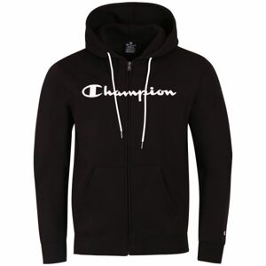 Champion HOODED FULL ZIP SWEATSHIRT Férfi cipzáras pulóver, fekete, veľkosť L