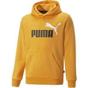 Puma ESS + 2 COL BIG LOGO HOODIE FL B Fiú pulóver, sárga, veľkosť 128