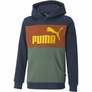 Puma ESS+COLORBLOCK HOODIE FL B Gyerek pulóver, sötétkék, méret