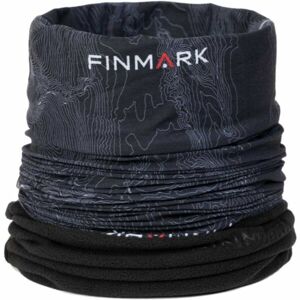 Finmark FSW-216 Multifunkcionális kendő fleece résszel, fekete, méret os