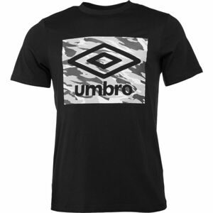 Umbro CAMO BOX LOGO GRAPHIC TEE Férfi póló, fekete, méret XXL