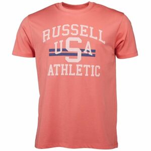 Russell Athletic T-SHIRT M Férfi póló, lazac, veľkosť L