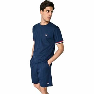 Fila JERSEY STRETCH SS T-SHIRT FRENCH TERRY HORTS PYJAMAS M Férfi pizsama, sötétkék, méret M