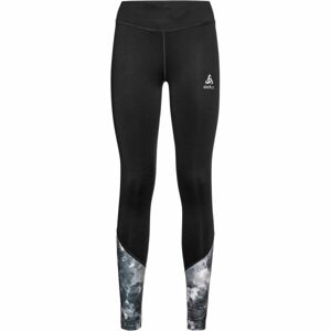 Odlo W ESSENTIAL PRINT TIGHTS Női legging futáshoz, fekete, méret L