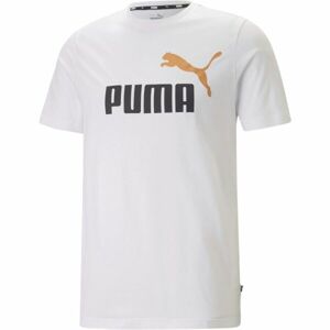 Puma ESS + 2 COL LOGO TEE Férfi póló, fehér, veľkosť S