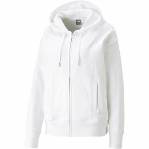 Puma HER FULL ZIP HOODIE Női pulóver, fehér, veľkosť XL