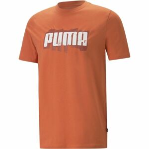 Puma GRAPHICS PUMA WORDING TEE Férfi póló, narancssárga, méret