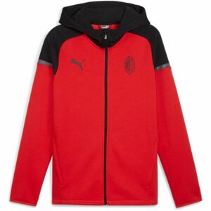 Puma ACM CASUALS HOODED JKT Férfi futballrajongó pulóver, piros, méret S