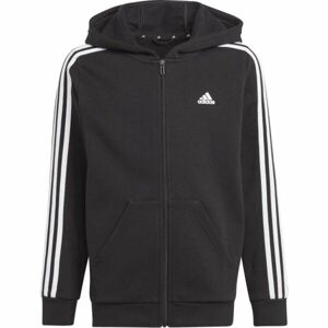 adidas 3S FL FZ HOOD Gyerek pulóver, fekete, veľkosť 140