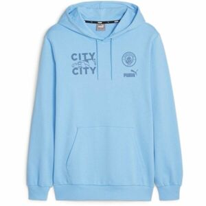 Puma MCFC FTBLCORE GRAPHIC HOODY Férfi pulóver, világoskék, méret L