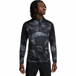 Nike DF ELMNT CAMO TOP HZ Férfi pulóver futáshoz, fekete, méret XL