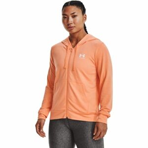 Under Armour RIVAL TERRY FZ HOODIE Női pulóver, narancssárga, méret XS