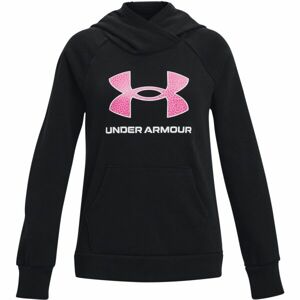 Under Armour RIVAL FLEECE BL HOODIE Lány pulóver, fekete, méret L