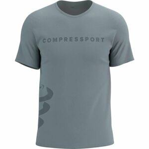 Compressport LOGO SS TSHIRT Férfi póló edzéshez, szürke, méret L