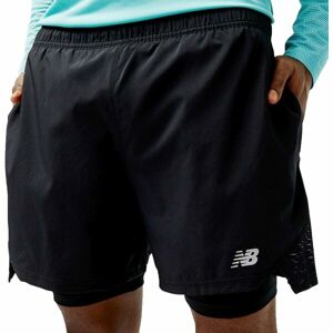 New Balance ACCELERATE PACER 5 INCH 2-IN-1 SHORT Férfi rövidnadrág, fekete, veľkosť M