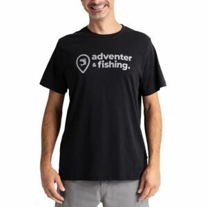 ADVENTER & FISHING COTTON SHIRT BLACK Férfi póló, fekete, méret L