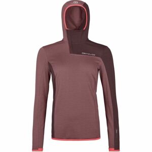 ORTOVOX FLEECE LIGHT GRID SN HOODY W Női pulóver, bordó, méret S